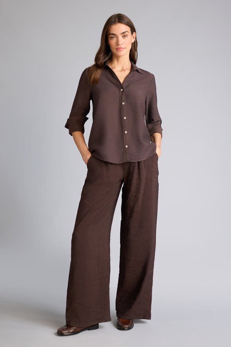 DeFacto Brown Woman Regular Fit Long Sleeve Shirt Casual - Image 2