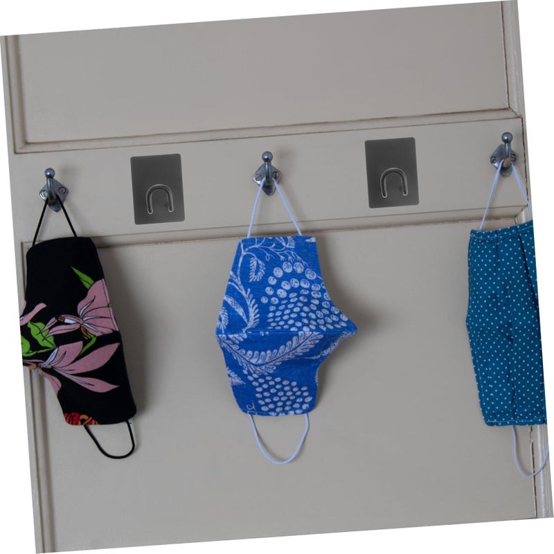4Pcs Stainless Steel Adhesive Coat Hooks No Drilling Wall Hangers for Towels Robes Kitchen Bathroom - Image 3