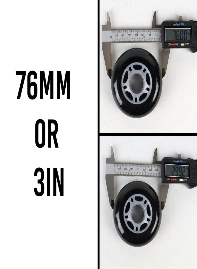 Player's Choice Inline Skate Wheels 76mm 82A Black Outdoor Roller Hockey 8 Pack -ABEC 9 Bearings - Image 5