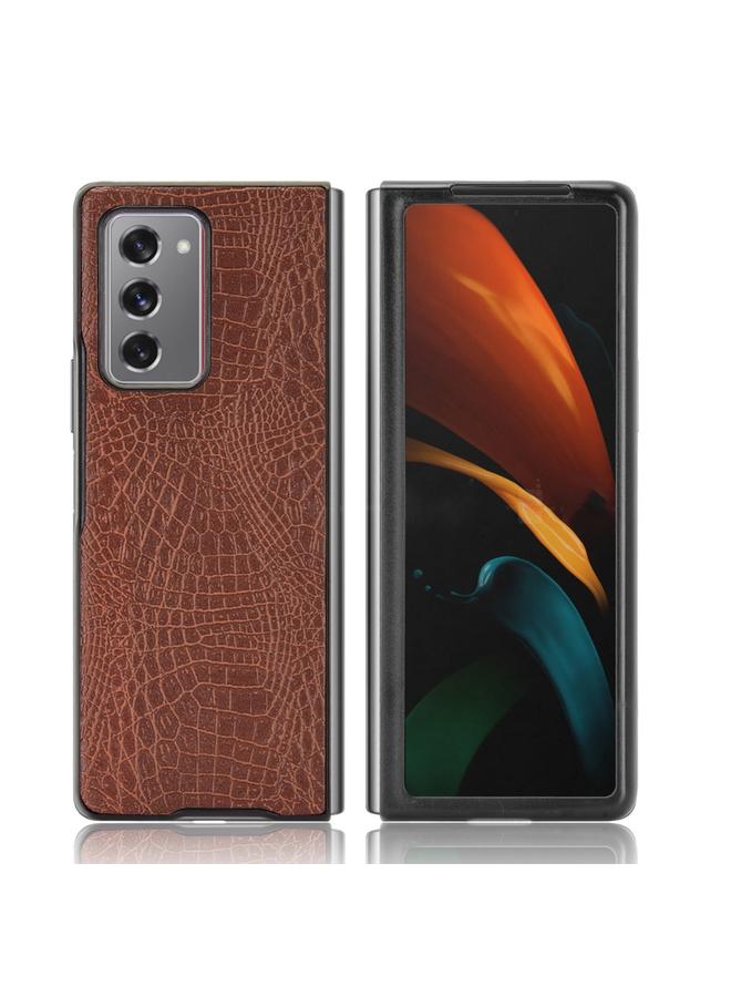 S-TOP Case For Samsung Galaxy Z Fold2 / Z Fold2 5G Shockproof Crocodile Texture PC + PU Case - Image 1