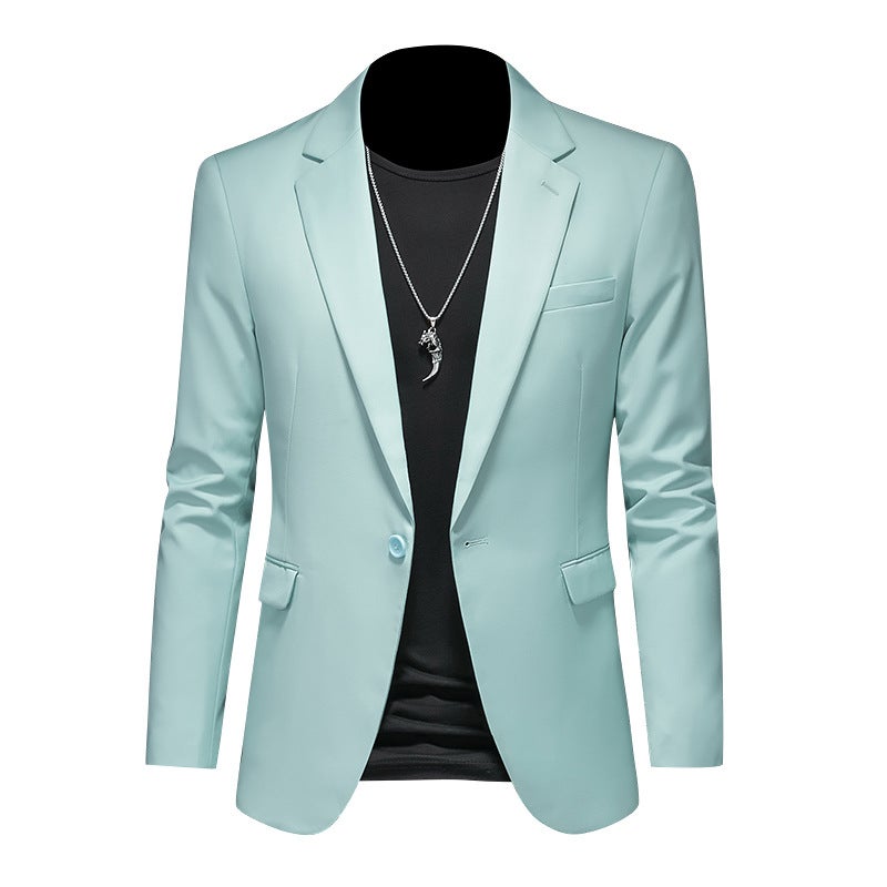and Cross-Border Export 2023 Spring New Double Slit Men''s Casual Pure Color Suit Jacket Single Top for Men - Image 4
