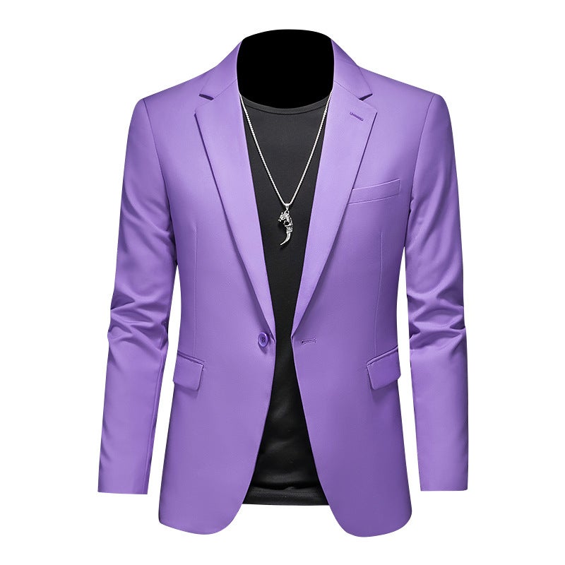 and Cross-Border Export 2023 Spring New Double Slit Men''s Casual Pure Color Suit Jacket Single Top for Men - Image 2