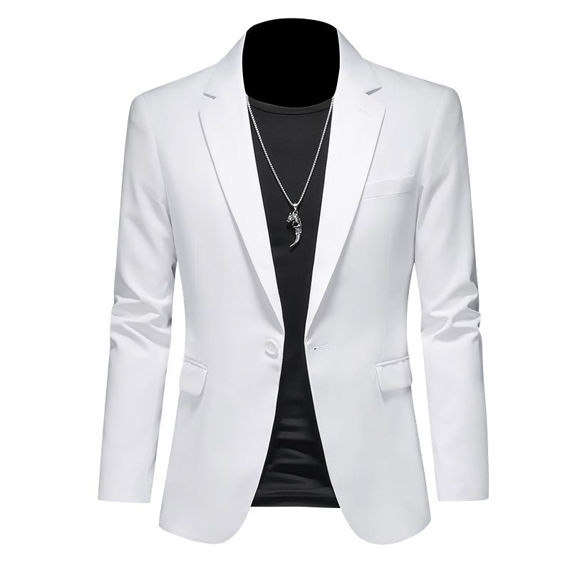 and Cross-Border Export 2023 Spring New Double Slit Men''s Casual Pure Color Suit Jacket Single Top for Men - Image 3