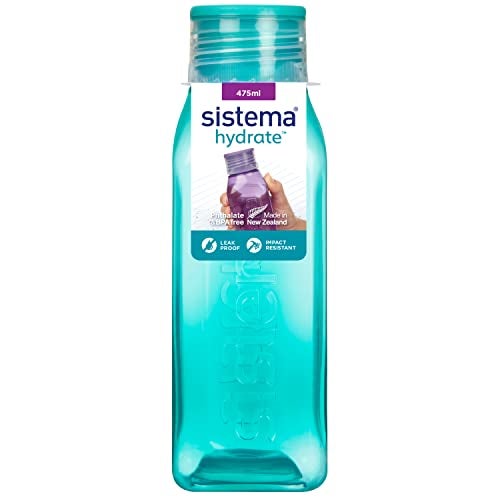 Sistema BPA Free Stackable Square Bottle Assorted Colours 475 ml - Image 1