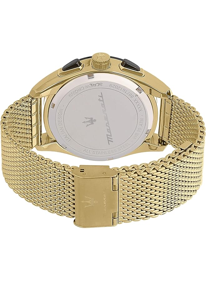 Maserati Men R8873612010 Traguardo Analog Display Quartz Gold Watch Blue Modern - Image 3