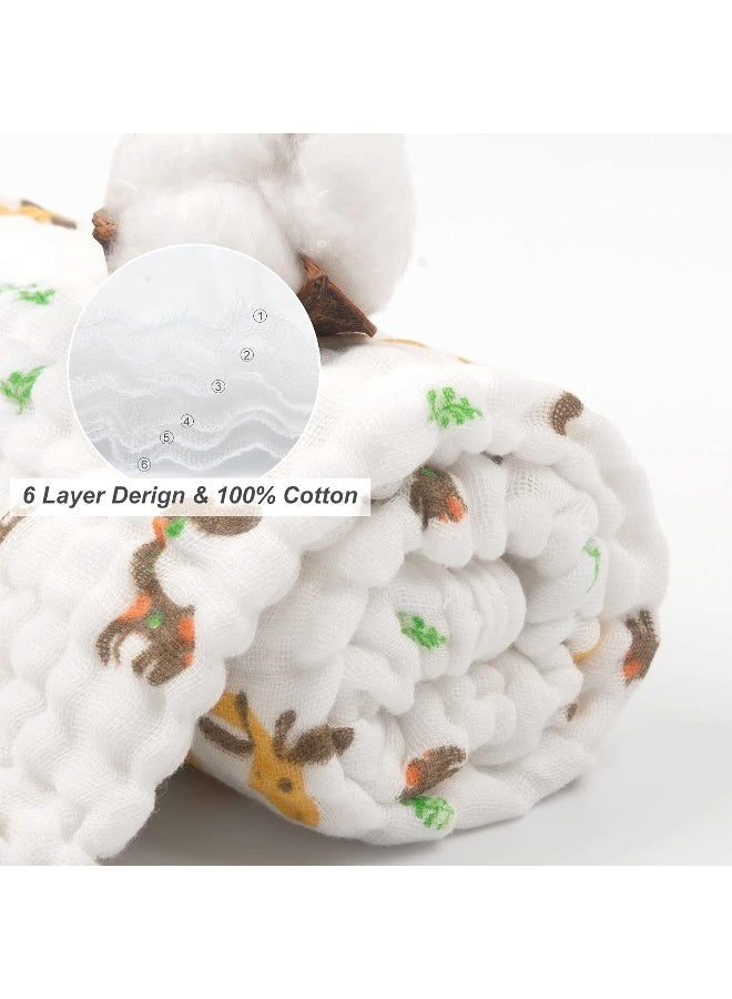 babygoal Baby Bath Towel 2 Pack, 100% Muslin Cotton Hooded Towel for Newborn,Toddler,Infant, Absorbent & Hypoallergenic Baby Gift for Boys Girls 35"x35" T0405 - Image 2