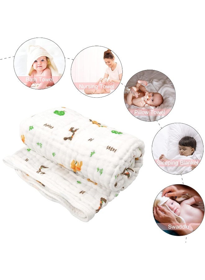 babygoal Baby Bath Towel 2 Pack, 100% Muslin Cotton Hooded Towel for Newborn,Toddler,Infant, Absorbent & Hypoallergenic Baby Gift for Boys Girls 35"x35" T0405 - Image 3