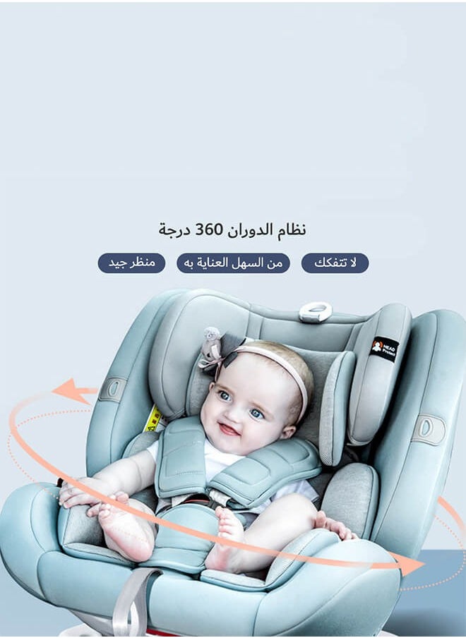 أوميني كرسي سيارة فاخر يدور 360 درجة مع ISOFIX – مقعد أمان فاخر للأطفال من المجموعة 0+/1/2/3 من 40 إلى 150 سم، راحة مطلقة من الولادة حتى عمر 12 سنة  - Image 5