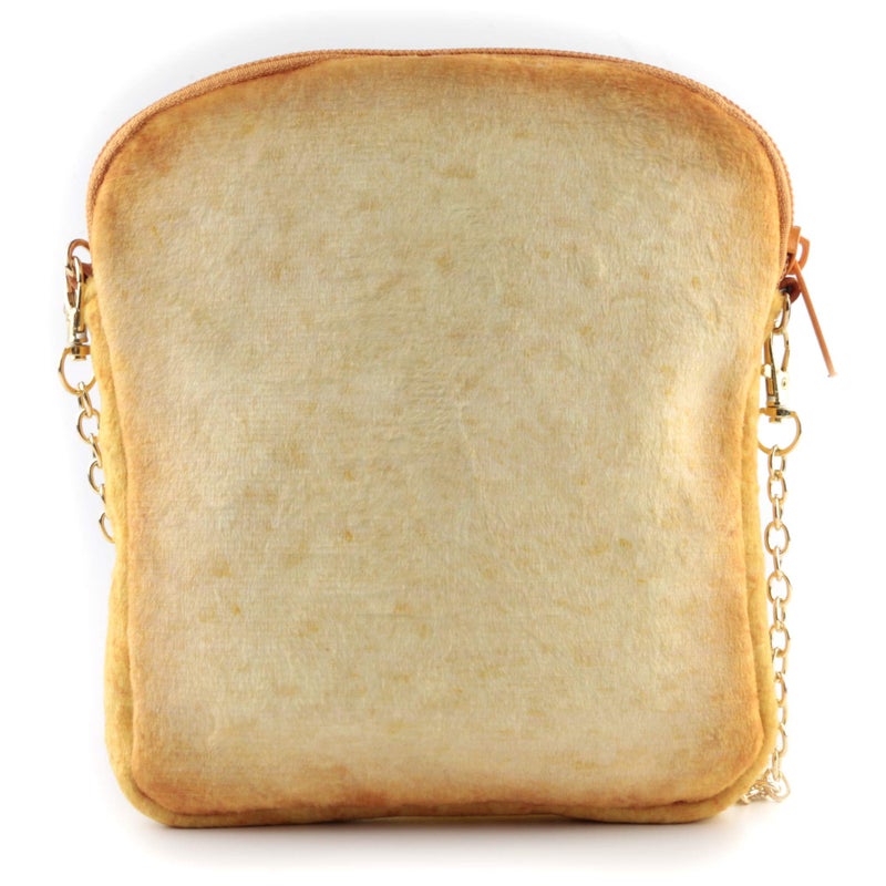 QiMing butter Toast Shoulder Bag,Cute Plush Food Crossbody Handbag for Women - Image 4