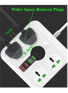 TYCOM Power Strip Surge Protector with USB Extension Cord Flat Plug with Widely 4 AC Outlet and 3 USB 1 PD LED Small Desktop Station with 6 feet Power Cord Compact Socket for Travel Home and Office.  - Image 2