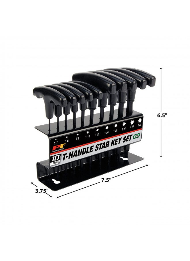 Performance Tool Performance Tool W80276 Star T-Handle Hex Key Set, 10-Piece , Black  - Image 3