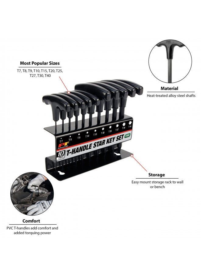 Performance Tool Performance Tool W80276 Star T-Handle Hex Key Set, 10-Piece , Black  - Image 2