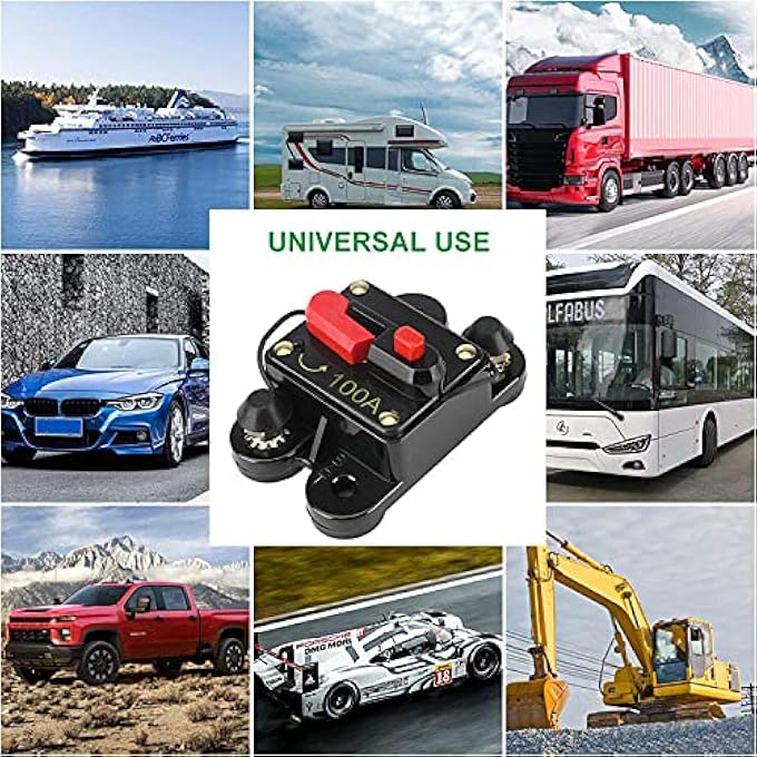 ريحني قاطع دائرة كهربائي بقوة 100 أمبير 1224 فولت تيار مستمر مع حامل فيوز مقاوم للماء لإعادة ضبط يدوي لصوت سيارات RV البحرية وحماية نظام الطاقة الشمسية المنزلي - Image 4