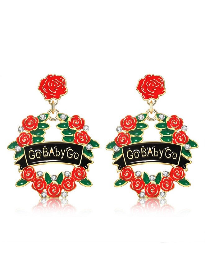 CEALXHENY Kentucky Derby Earrings For Women Derby Horse Riding Suit Horseshoe Earrings Horse Race Day Rose Flower Drop Dangle Earrings Kentucky Derby Accessories Outfit Jewelry Gifts (Horseshoe B) - Image 1