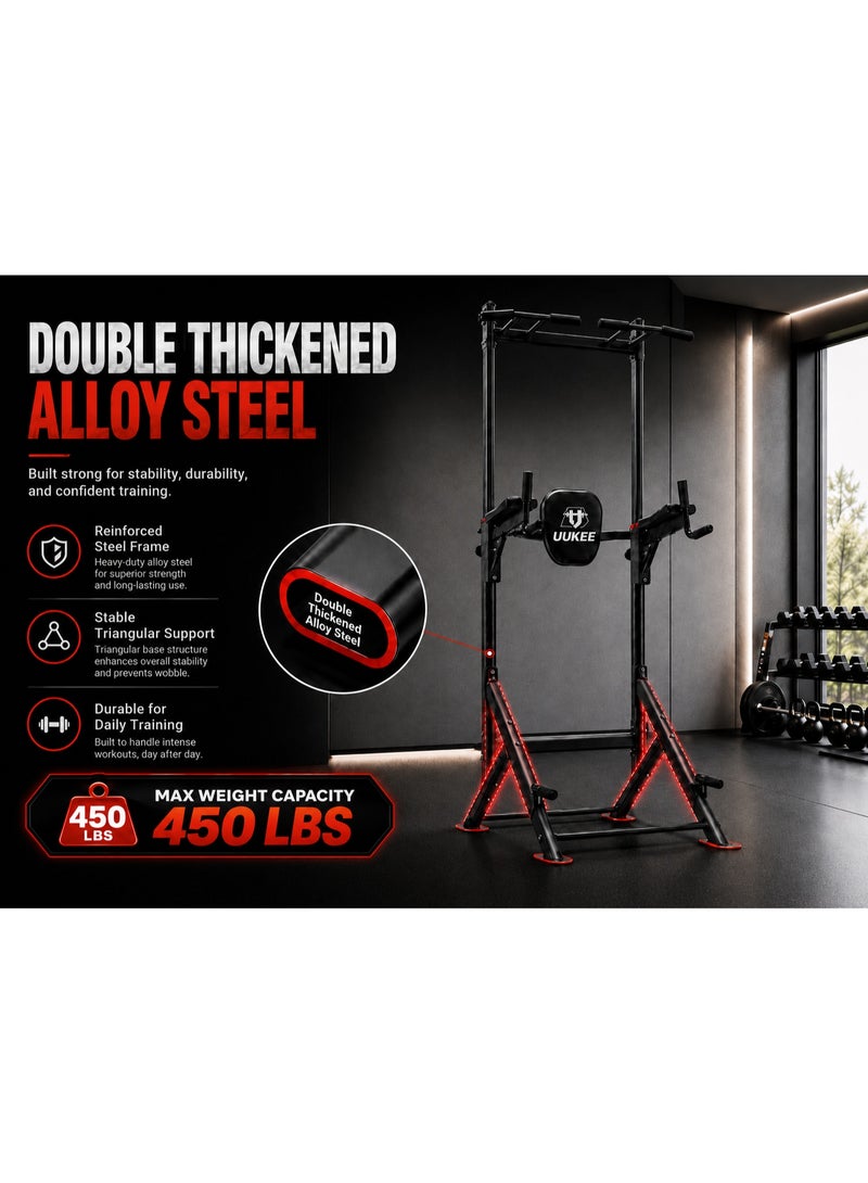 UUKEE Power Tower Pull Up Bar Dip Station for Home Gym Adjustable Strength Training Workout Equipment - Image 5