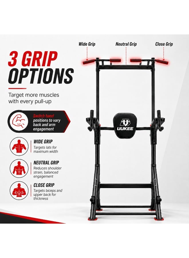 UUKEE Power Tower Pull Up Bar Dip Station for Home Gym Adjustable Strength Training Workout Equipment - Image 3