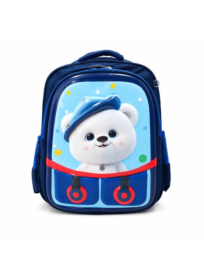 Blue buddy bear 14.5 Inch School Backpack Lightweight Water-Resistant Book bag with Multiple Compartments, Padded Shoulder Straps & Side Bottle Pocket, Durable Daily Travel Bag - Image 1
