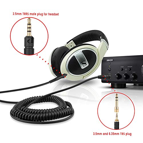 weishan HD598 Cable Coiled Aux Cord Replacement for Sennheiser HD598 Cs HD599 HD569 HD579 HD558 HD518 Headphone Audio Cable with 6.35mm Adapter 4 to 12ft Long - Image 2