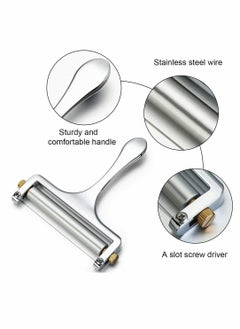 Excefore 3 Pieces Cheese Cutter Adjustable Thickness Stainless Steel Wire Cheese Slicer with Cheese Plane Tool for Soft Semi-Hard Cheeses Kitchen Cooking Tool for Kitchen Cooking  - Image 2