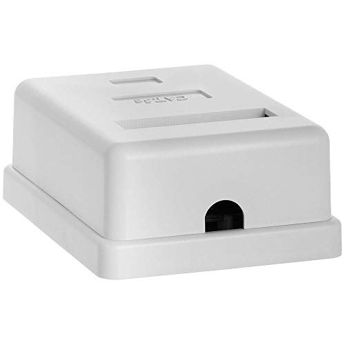 Cmple - 1 Port Cat5e Surface Mount Box, RJ45 Cat5 Single Port Surface Mount Box for Ethernet Cables, Screws and Double- - Image 2
