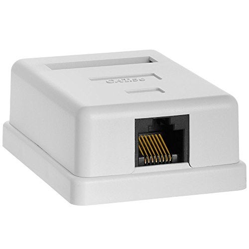 Cmple - 1 Port Cat5e Surface Mount Box, RJ45 Cat5 Single Port Surface Mount Box for Ethernet Cables, Screws and Double- - Image 5