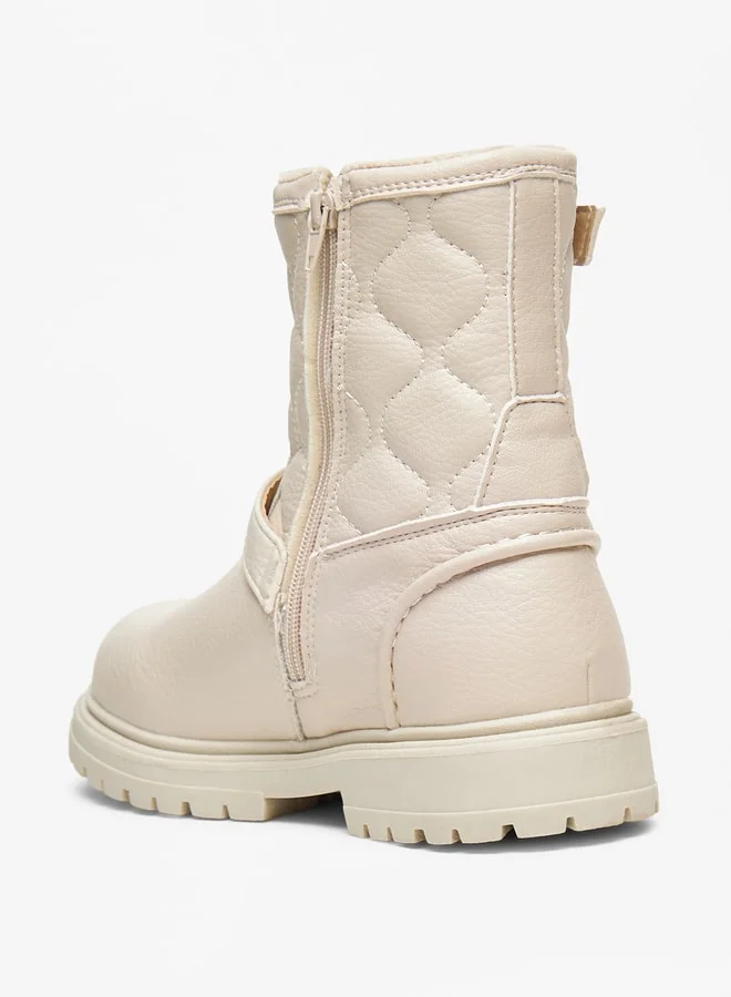 فلورا بيلا من شو إكسبرس Girls'S Quilted Boots With Zip Closure