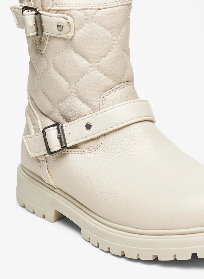 فلورا بيلا من شو إكسبرس Girls'S Quilted Boots With Zip Closure