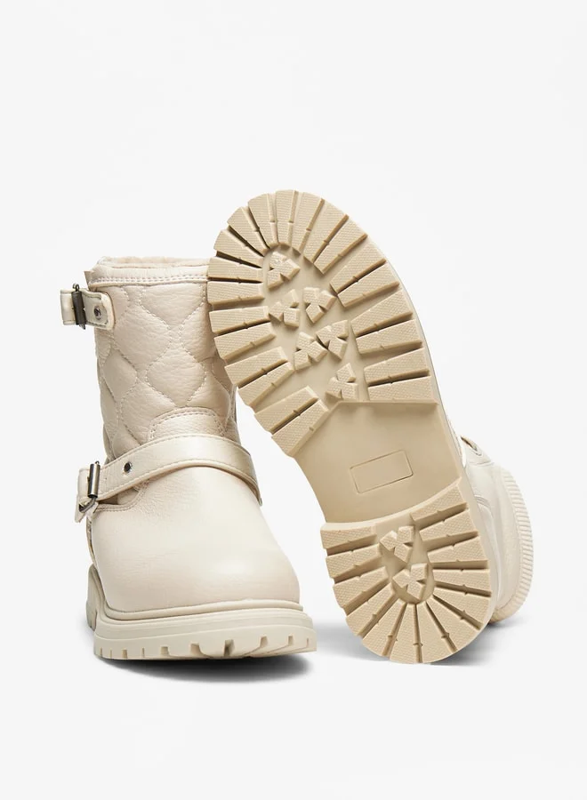 فلورا بيلا من شو إكسبرس Girls'S Quilted Boots With Zip Closure