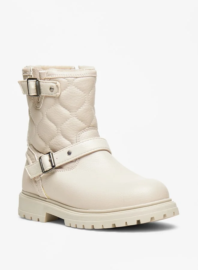 فلورا بيلا من شو إكسبرس Girls'S Quilted Boots With Zip Closure