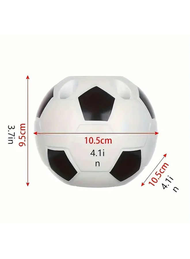 Black White Soccer Ball Pen Holder Pp Plastic Desk Organizer For Office Supplies - Image 2