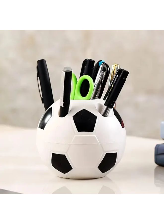 Black White Soccer Ball Pen Holder Pp Plastic Desk Organizer For Office Supplies - Image 1