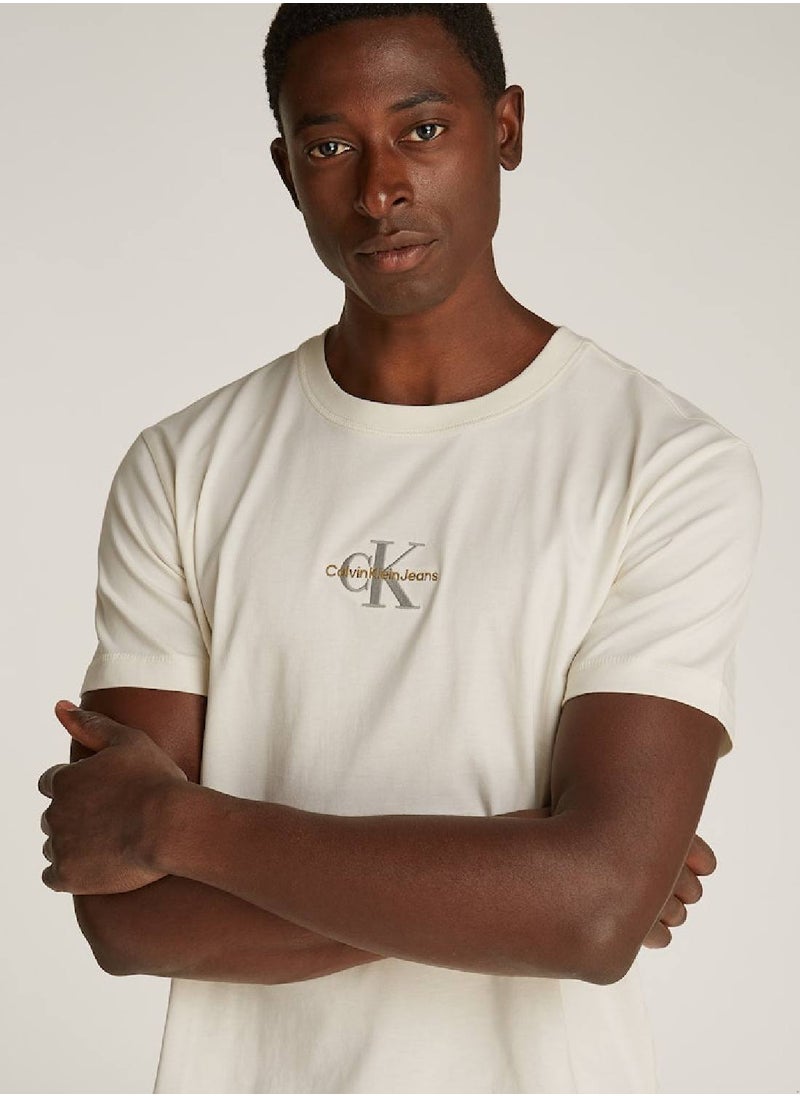 Calvin Klein Jeans Men's Monogram T-Shirt - Cotton, White  - Image 5