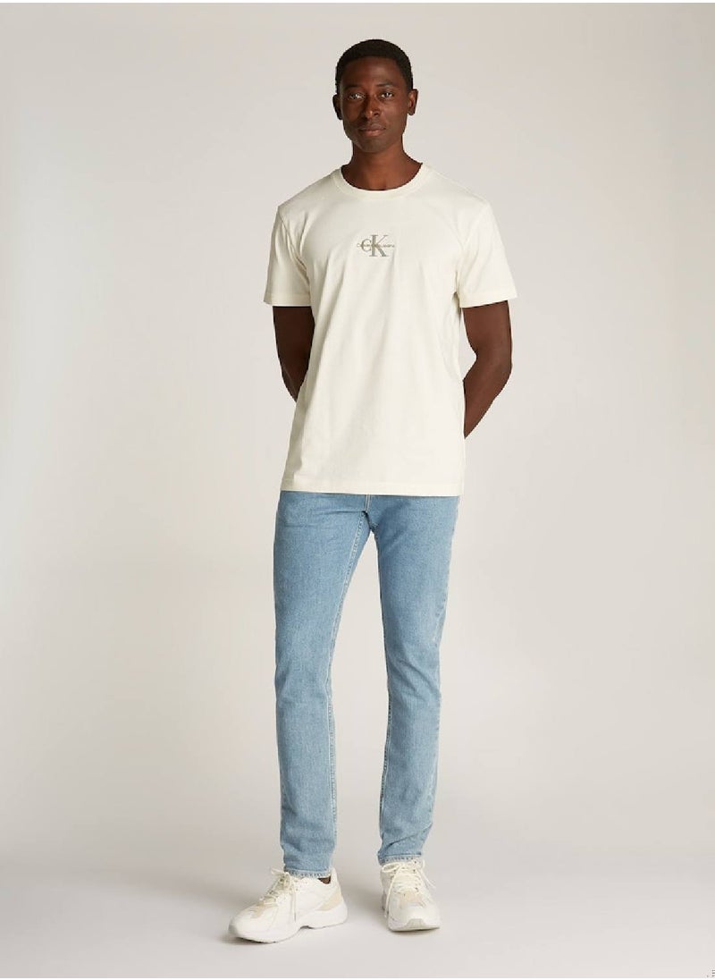 Calvin Klein Jeans Men's Monogram T-Shirt - Cotton, White  - Image 3