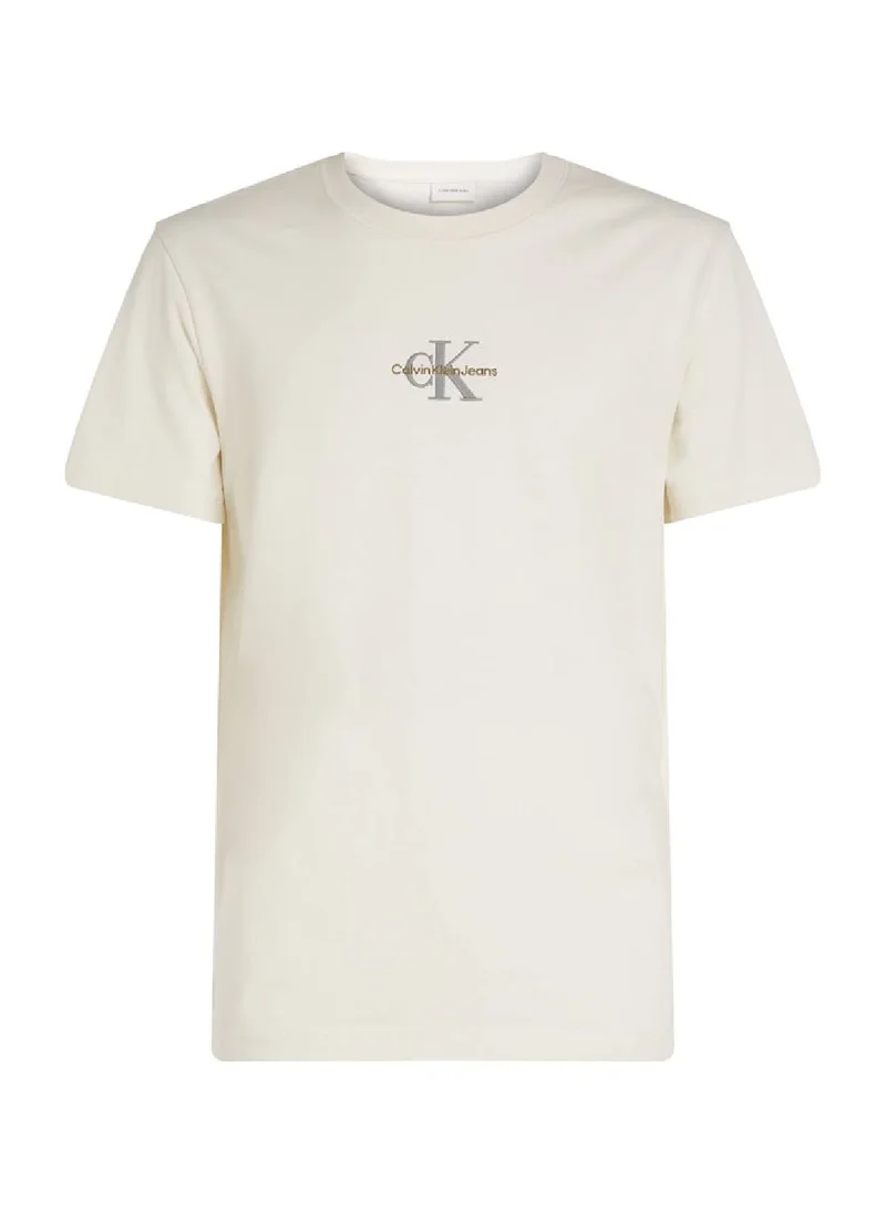 Calvin Klein Jeans Men's Monogram T-Shirt - Cotton, White