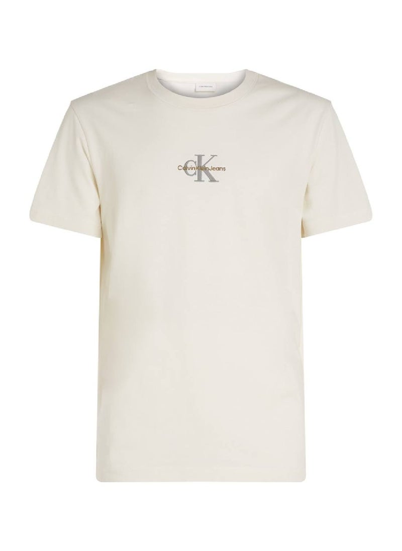 Calvin Klein Jeans Men's Monogram T-Shirt - Cotton, White  - Image 2
