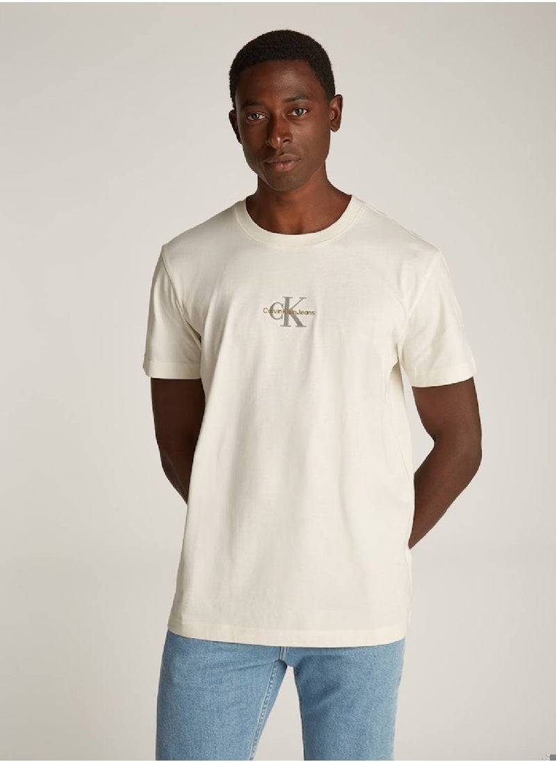 Calvin Klein Jeans Men's Monogram T-Shirt - Cotton, White  - Image 1