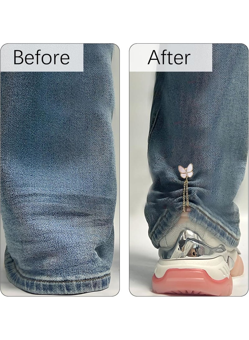 SYOSI Magnetic Clothing Clips, Multi-Function Shirt Clips with Decorative Chain for Women, Fabric Pins and Shortening Adjusters for Sleeves T-Shirt Hems Collars and Pants, 8 Pack Elegant Design - Image 4