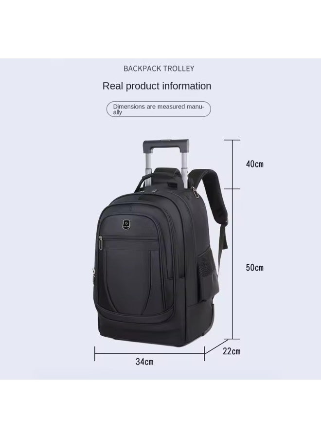 Rolling Travel Backpack with Retractable Handle – 18 Inch Wheeled Business & School Laptop Bag for Men and Women, Multi-Compartment, Waterproof & Convertible Design - Image 2