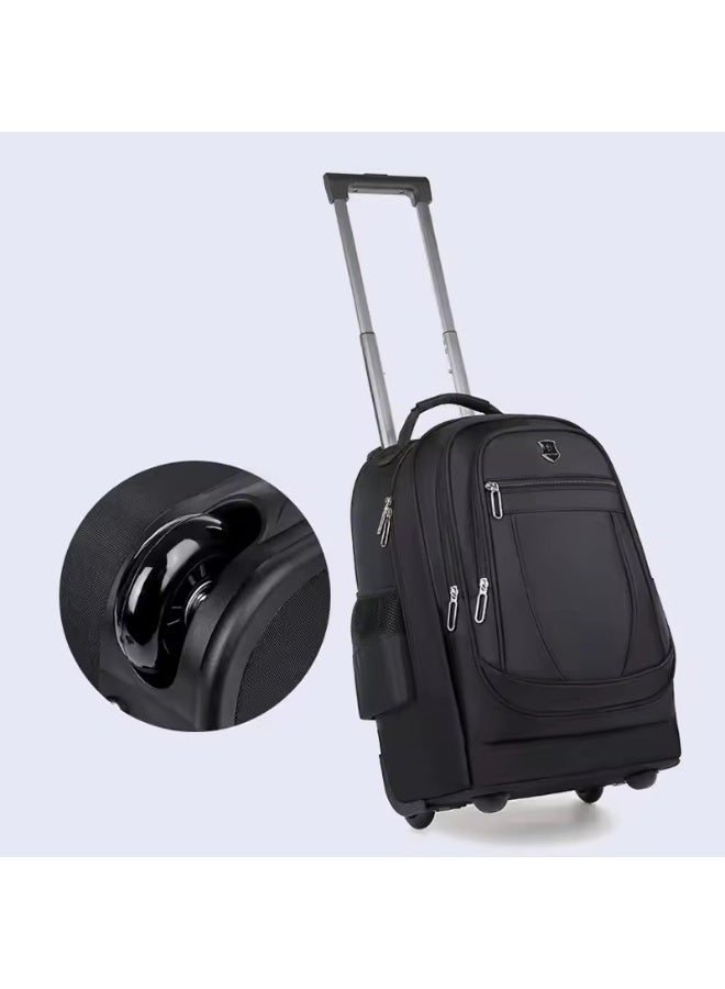 Rolling Travel Backpack with Retractable Handle – 18 Inch Wheeled Business & School Laptop Bag for Men and Women, Multi-Compartment, Waterproof & Convertible Design - Image 3