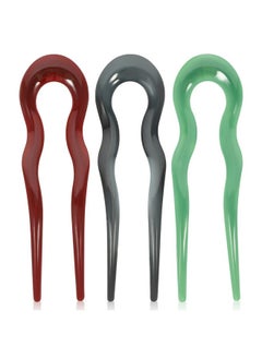 minkissy minkissy French Hair Fork for Buns U Shaped Plastic Hair Pin For Thin Thick Hair Vintage Updo Hair Accessories For Women Girls 3Pcs  - Image 1
