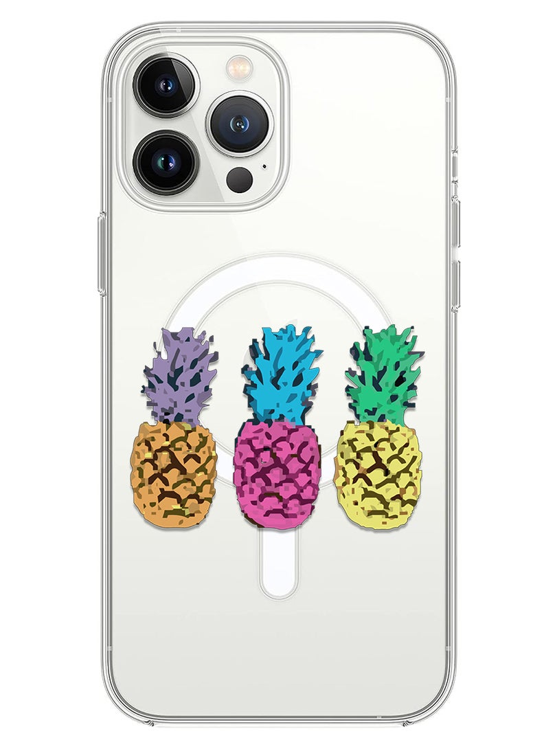 Theodor Magnetic Case for iPhone 14 Pro Max 6.7-inch Compatible with MagSafe Wireless Charging, Shockproof Phone Bumper Cover pineapple - Image 1