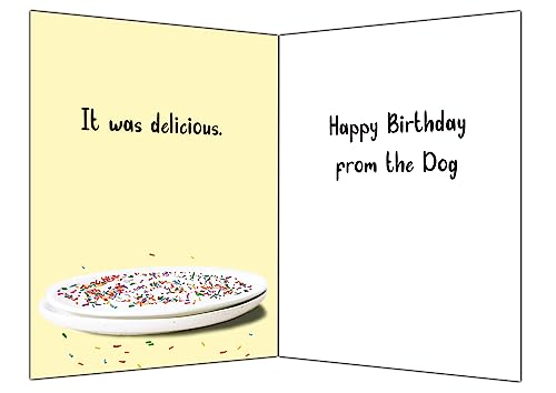Glory To Dog I Got You a Birthday Cake and It Was Delicious Happy Birthday from The Dog Birthday Card with Greeting Card Mailing Envelope - Image 2