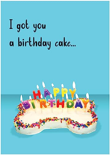 Glory To Dog I Got You a Birthday Cake and It Was Delicious Happy Birthday from The Dog Birthday Card with Greeting Card Mailing Envelope - Image 1