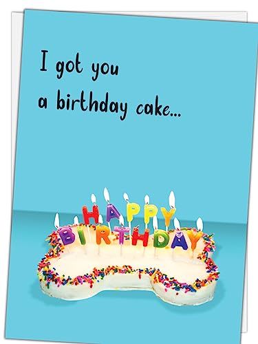 Glory To Dog I Got You a Birthday Cake and It Was Delicious Happy Birthday from The Dog Birthday Card with Greeting Card Mailing Envelope - Image 3