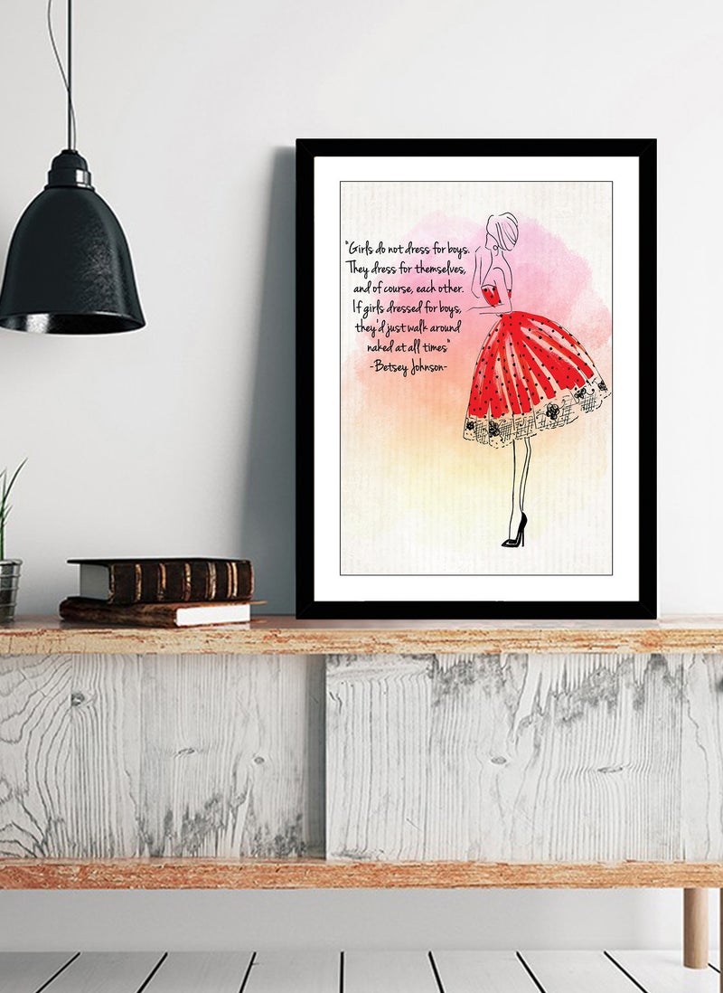 Spoil Your Wall Wall Posters with Girls Don’t Dress For Boys Betsey Johnson Quote and Black Frame - Wall Arts Home Décor Photo Frames - 40x55cm by Spoil Your Wall  - Image 2
