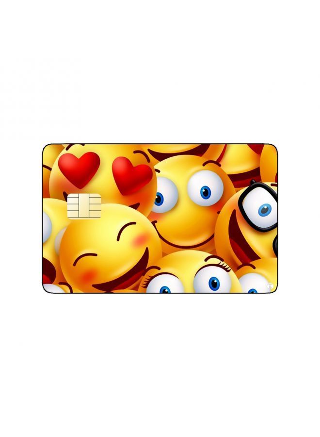 RKN PRINTED BANK CARD STICKER Beautiful Emoji Icons Drawing - Image 1