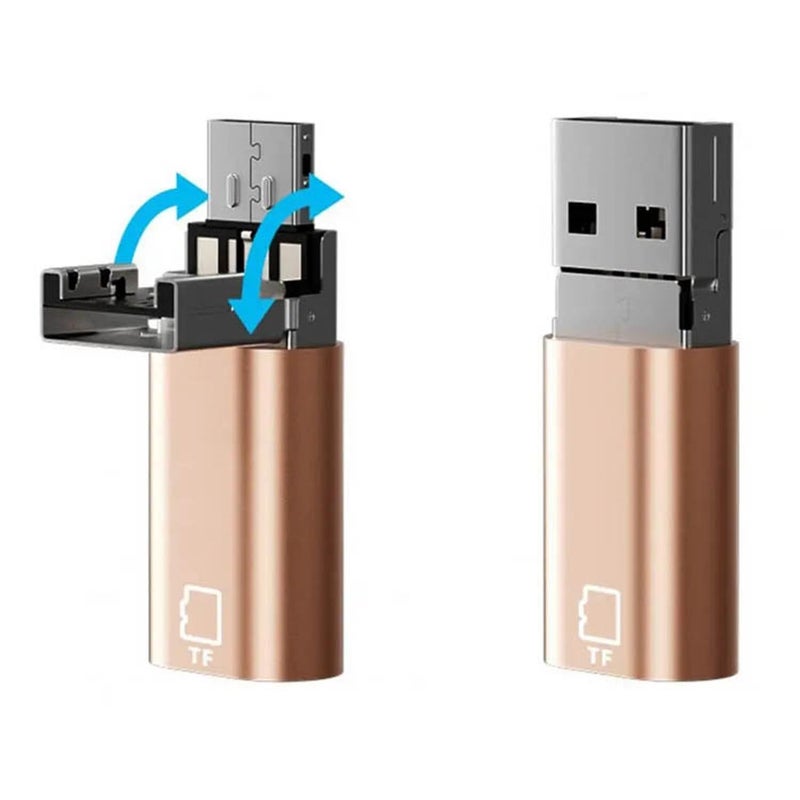 TYPEC & usbACard ReaderHigh Speed Plug-Play No Driver Required Compact Size Universal Smart 2-in-1 SD TF Memory Card Reader Compatible ONLY WITH IPHONE 16/15 SERIES