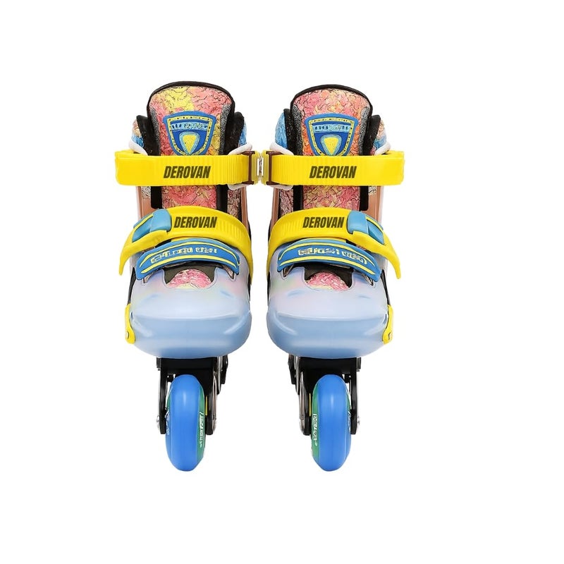 Derovan Kids Adjustable Inline Skates – Colorful Flash Wheels, 4‑Size Grow‑With‑Me Fit, ABEC‑7 Bearings, Breathable Frame, Secure Closure & Built‑In Brake – Beginner Friendly - Image 1