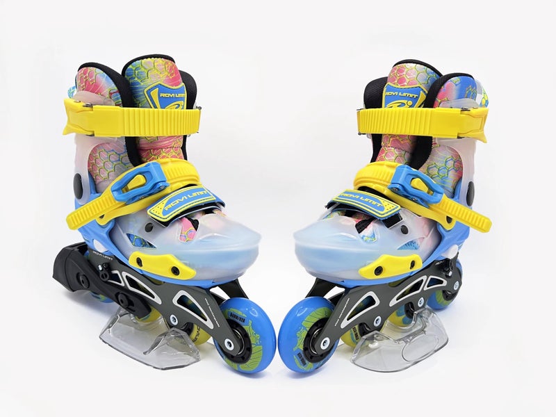 Derovan Kids Adjustable Inline Skates – Colorful Flash Wheels, 4‑Size Grow‑With‑Me Fit, ABEC‑7 Bearings, Breathable Frame, Secure Closure & Built‑In Brake – Beginner Friendly - Image 2
