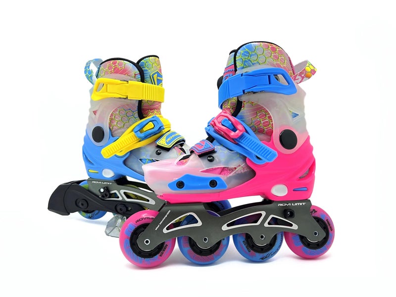 Derovan Kids Adjustable Inline Skates – Colorful Flash Wheels, 4‑Size Grow‑With‑Me Fit, ABEC‑7 Bearings, Breathable Frame, Secure Closure & Built‑In Brake – Beginner Friendly - Image 5